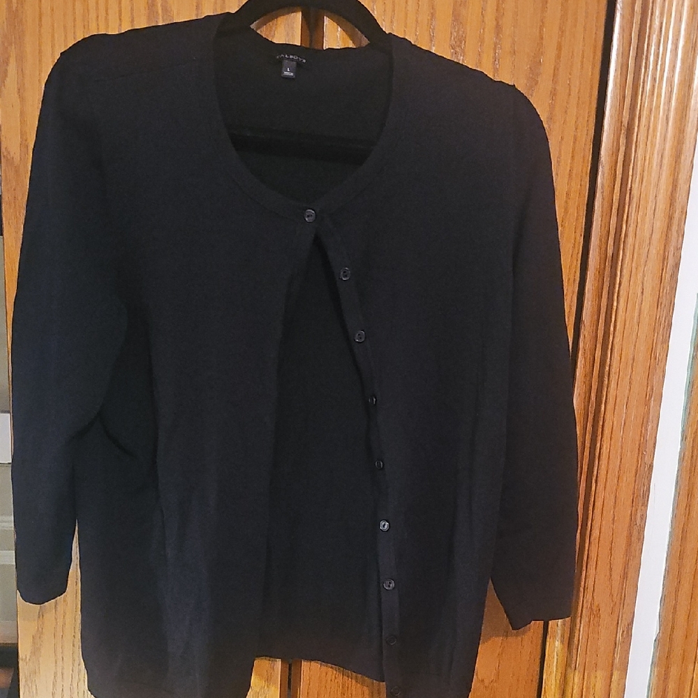 Talbots Classic Black Sweater Cardigan